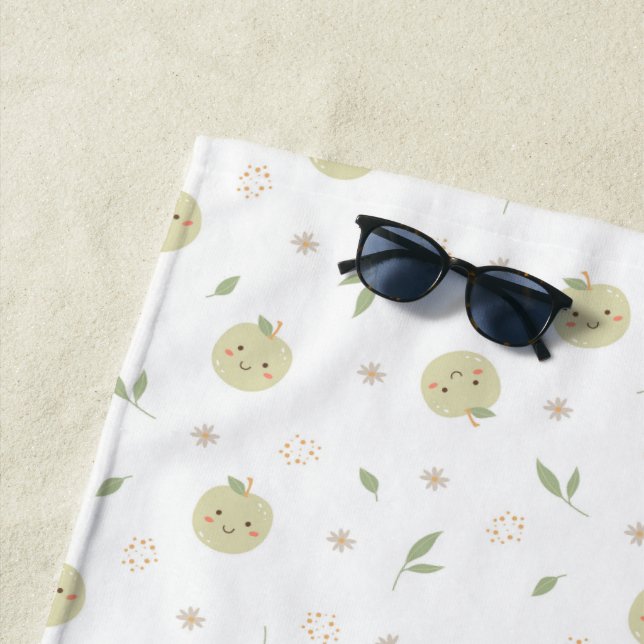 Happy Apples Pattern - Beach Towel (In Situ)