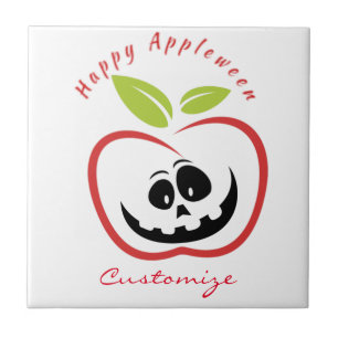 Happy Appleween Jack O'lantern Thunder_Cove Ceramic Tile