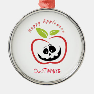 Happy Appleween Jack O'lantern Thunder_Cove Metal Ornament