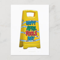 Happy april fools day plastic yellow sign