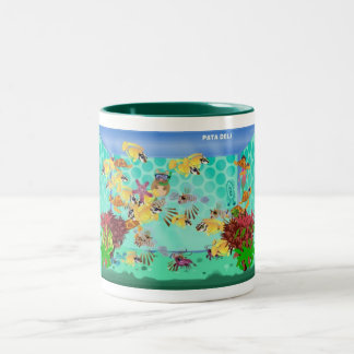 Happy Aquarium Green Mug- Loraine Two-Tone Coffee Mug
