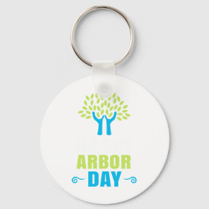 Happy Arbor Day Earth Day Recycling Save Environme Key Ring