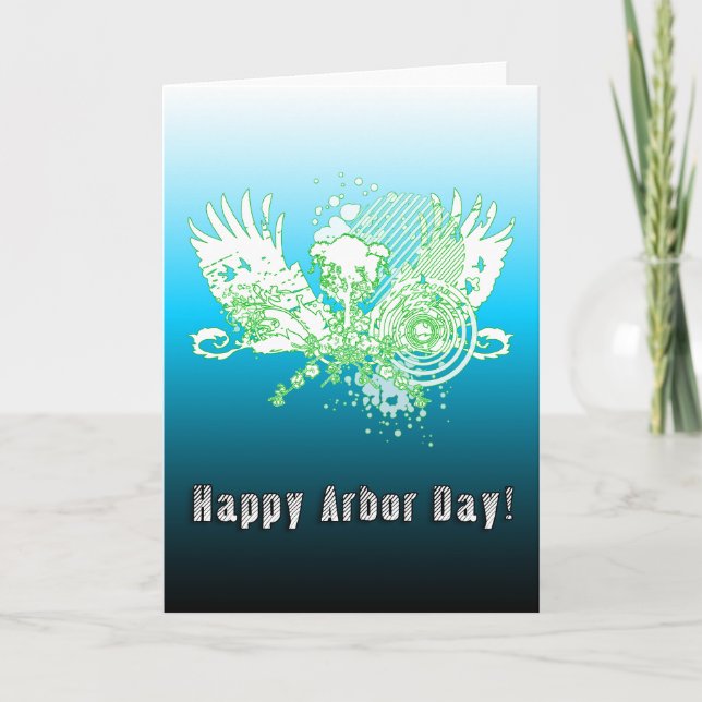 Happy Arbor Day hi-fi tree Card (Front)