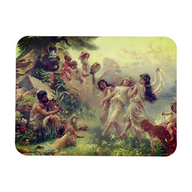 Happy Arcadia, by Konstantin Makovsky (1890) Magnet (Horizontal)