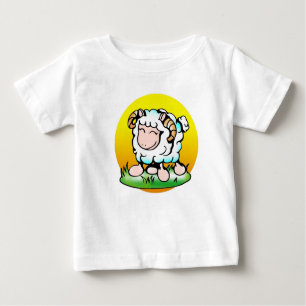 Happy Aries Ram Cartoon on Grass Baby T-Shirt