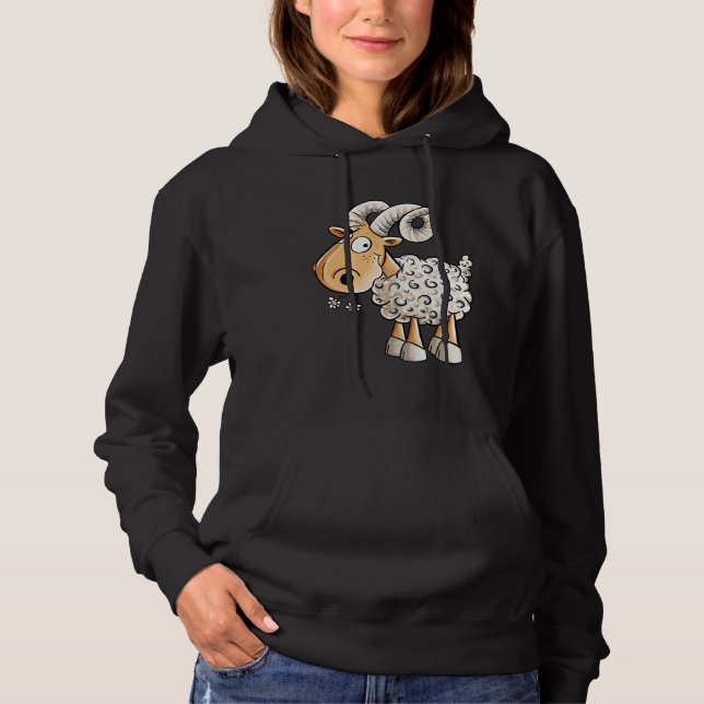 Happy Aries Sheep Zodiac Sign For Aries Hoodie (Front)