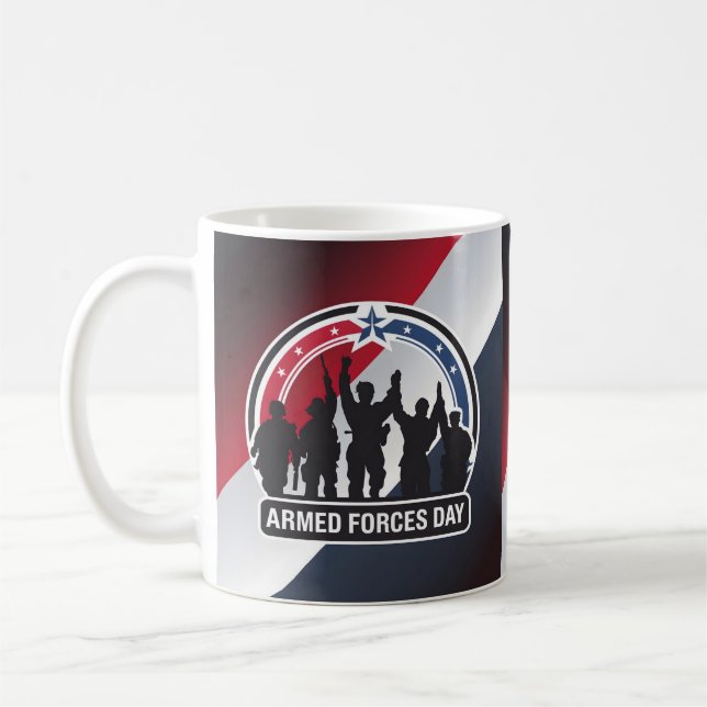 Happy Armed Forces Day Gift Idea Coffee Mug (Left)