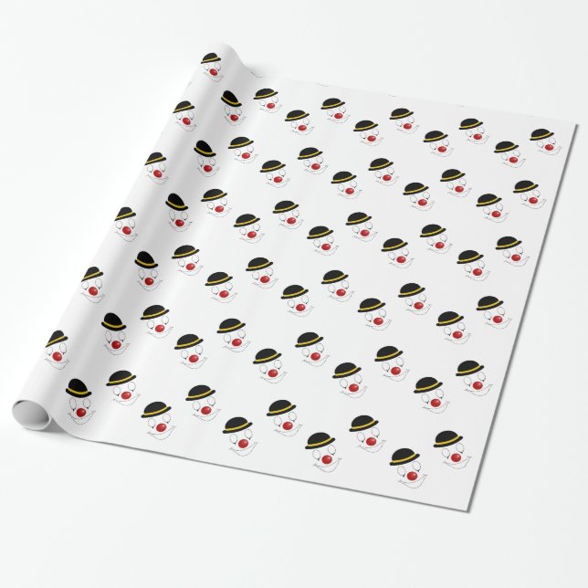 Happy Art Abstract Clown Wrapping Paper (Unrolled)