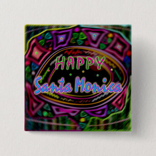 Happy Art: "Happy Santa Monica" Buttons