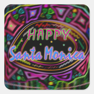 Happy Art: "Happy Santa Monica" Sticker