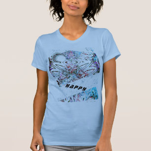 HAPPY art t-shirt a moon and modern patterns