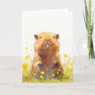 Happy as a Capybara Can Be Card