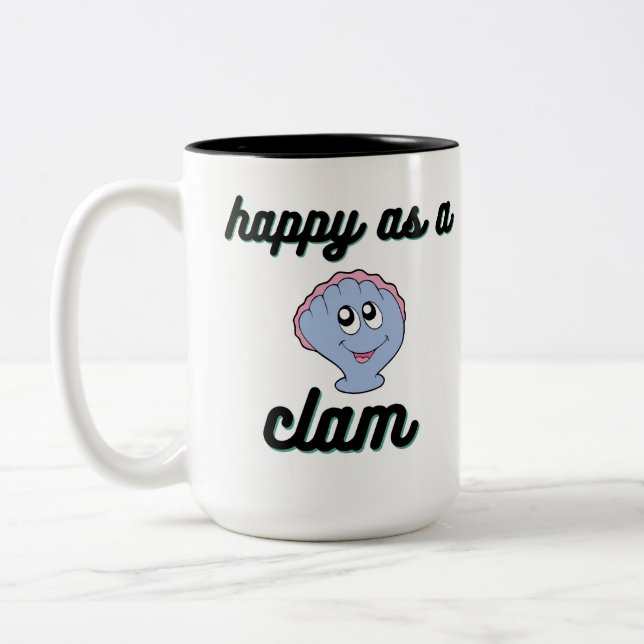 Happy as a clam Two-Tone coffee mug (Left)