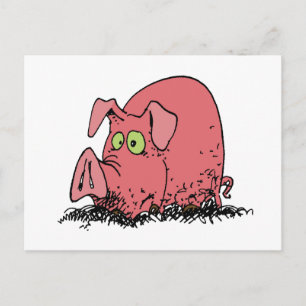Happy as a pig in mud postcard