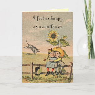 Happy as a Sunflower Valentines Day Card
