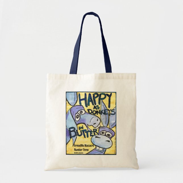 Happy as Donkeys tote bag (Front)