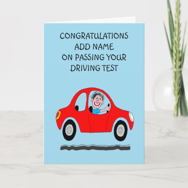 Happy as he has just passed driving test card (Front)