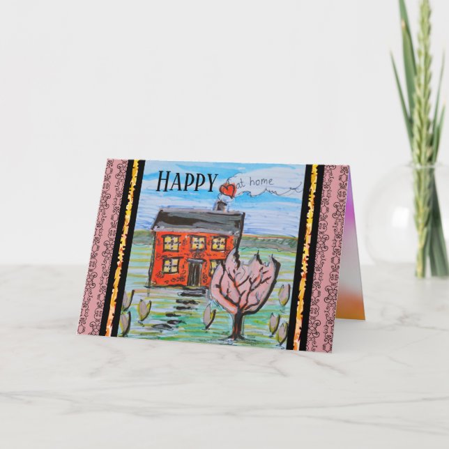 Happy at Home Cute House Announcement (Front)