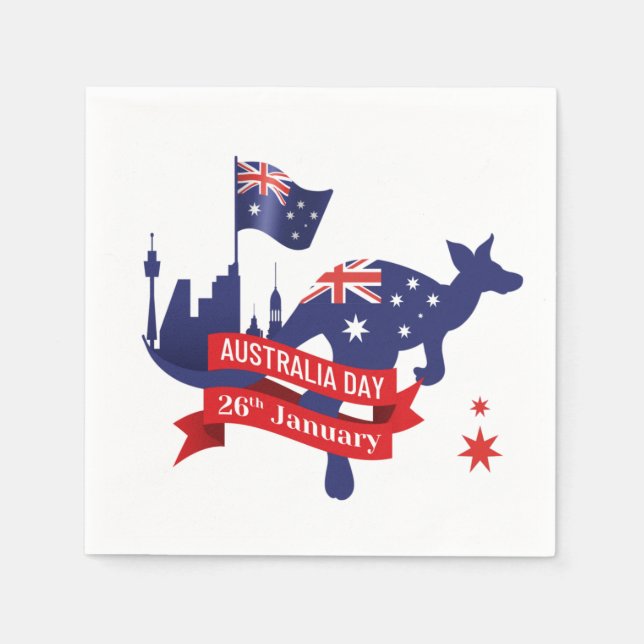 Happy Australia Day 26th January Napkin (Front)