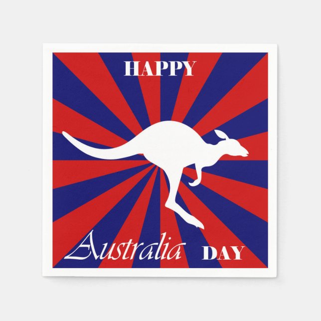 Happy Australia Day Australian Kangaroo Napkin (Front)