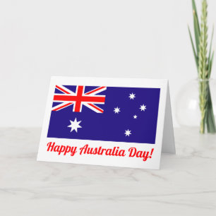 Happy Australia Day greeting card with flag