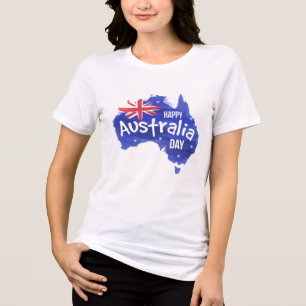Happy Australia Day Map Flag Holidays Tri-Blend Shirt
