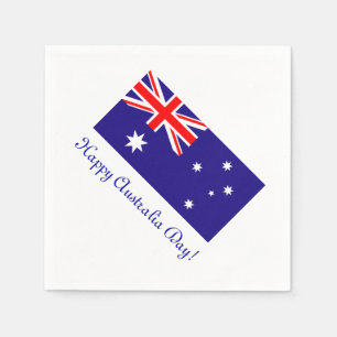 Happy Australia Day napkins with australian flag