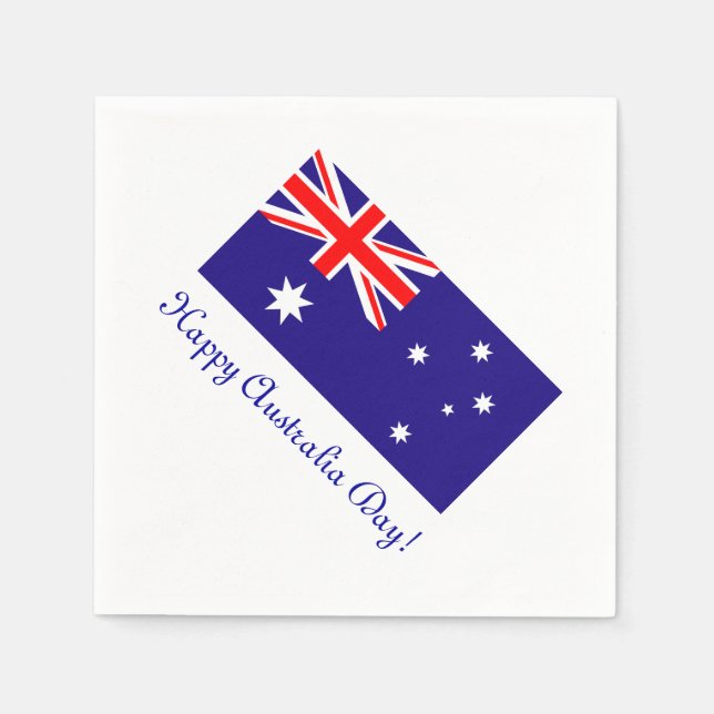 Happy Australia Day napkins with australian flag (Front)