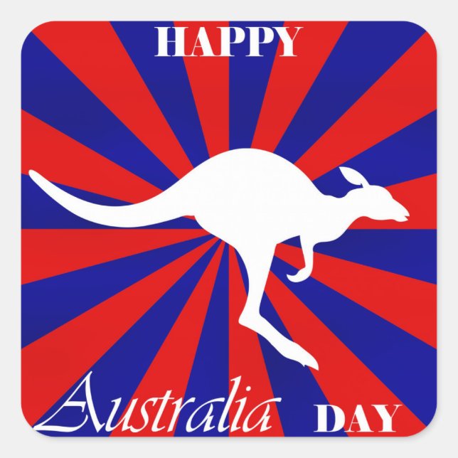 Happy Australia Day Square Sticker (Front)