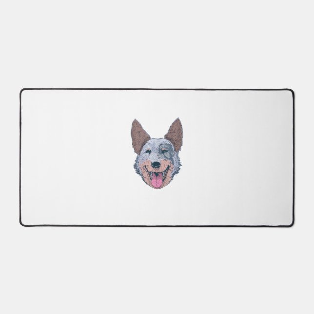 Happy Australian Cattle Dog  Desk Mat (Front)