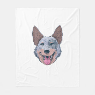 Happy Australian Cattle Dog Fleece Blanket