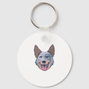 Happy Australian Cattle Dog Key Ring