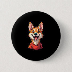 Happy Australian Cattle Dog Tank Top 6 Cm Round Badge