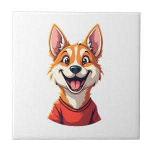 Happy Australian Cattle Dog Tank Top Ceramic Tile