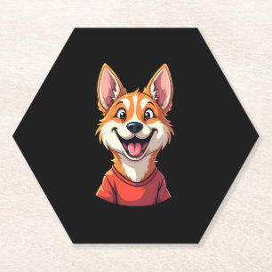 Happy Australian Cattle Dog Tank Top Paper Coaster