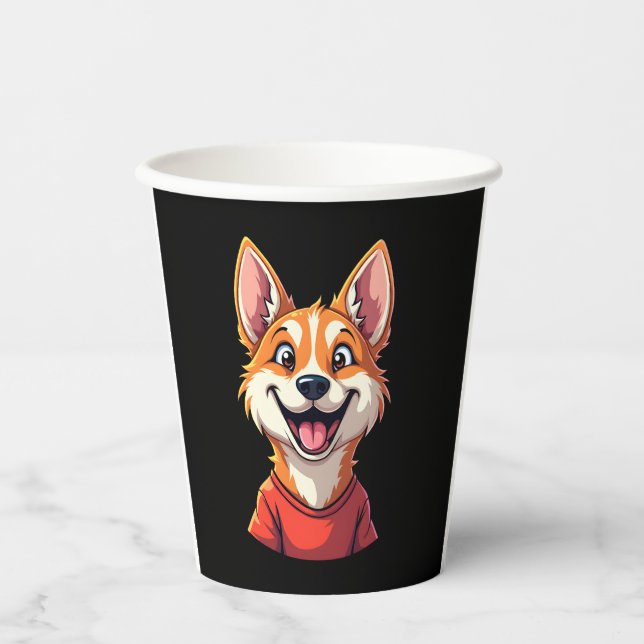 Happy Australian Cattle Dog Tank Top Paper Cups (Front)