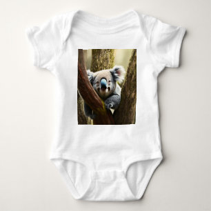 Happy Australian Koala Bear In Tree, Baby Bodysuit
