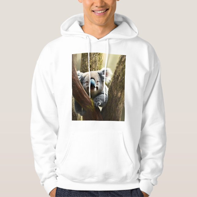 Happy Australian Koala Bear In Tree, Hoodie (Front)