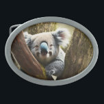 Happy Australian Koala In Tree, Belt Buckle<br><div class="desc">Pictured in a tree is a Koala bear with a big smile</div>