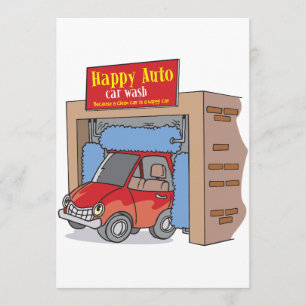 Happy Auto Car Wash Invitations