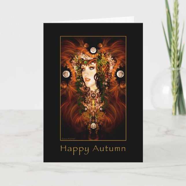 Happy Autumn - Autumn Goddess Card (Front)