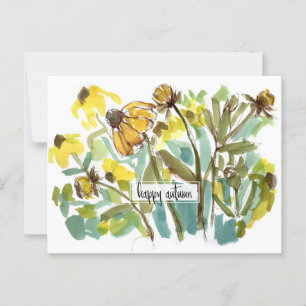 Happy Autumn Black Eye Susan Wildflowers Postcard