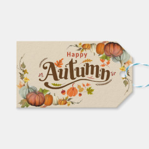 Happy Autumn Fall Thanksgiving  Gift Tags