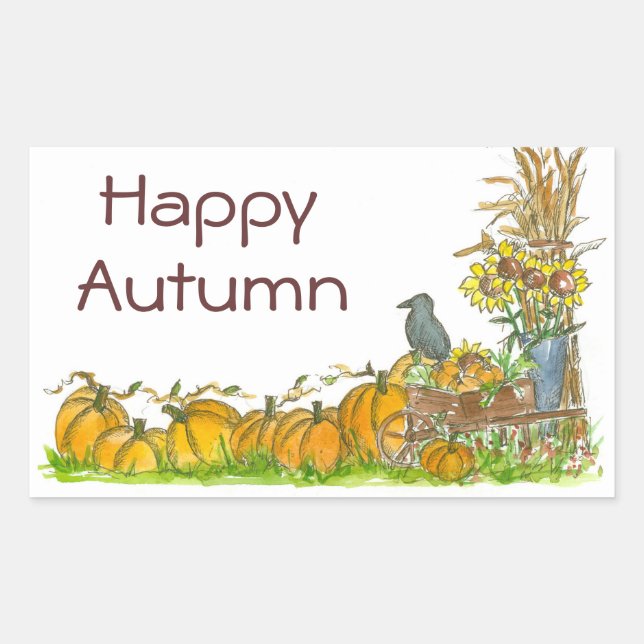 Happy Autumn Stickers Pumpkin Patch Crow (Front)