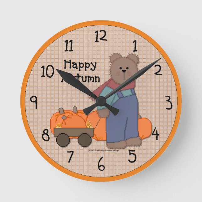 Happy Autumn Wall Clock (Front)