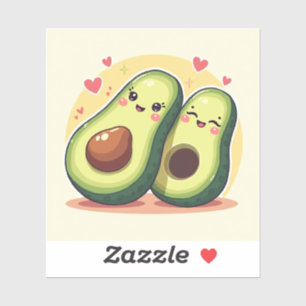 Happy Avocado Halves – Kawaii Food Friends Sticker