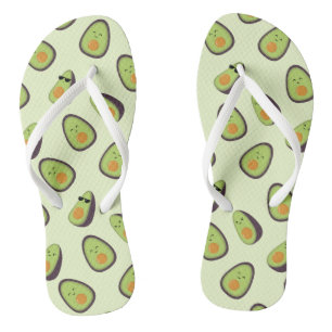 Happy Avocados Kawaii Adult Flip flops