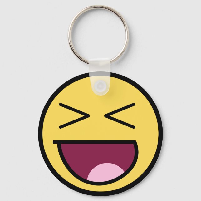 Happy Awesome Face Keychain (Front)