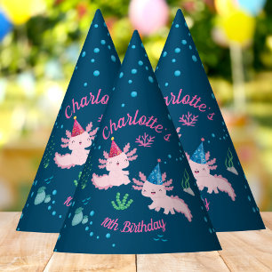Happy Axolotl Aquatic Birthday Adventure Party Hat