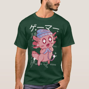 Happy Axolotl Gaming Japan Style Kawaii Anime Game T-Shirt